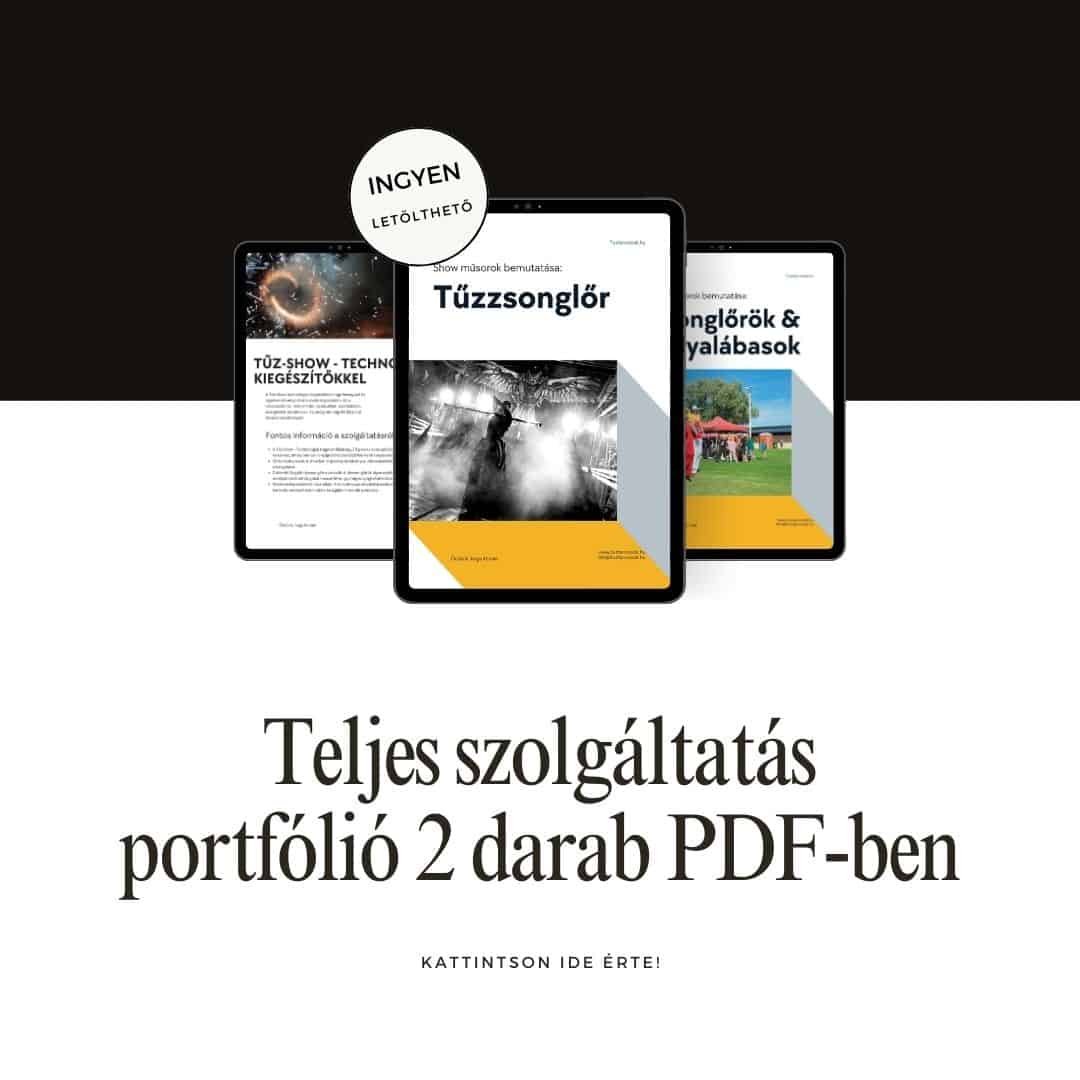 Tűzzsonglőr, gólyalábas, zsonglőr brosúra