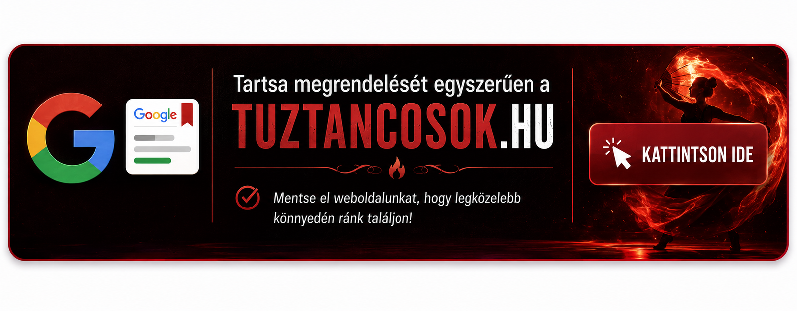 Tűztáncosok Google tájékoztató grafika